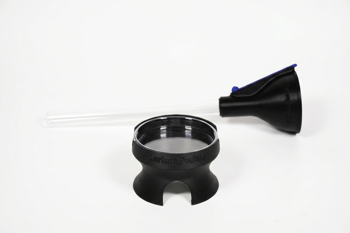 ShrimpPuddle Futter-Station Pro Bundle – Futternapf mit Höhle & Futterrohr 2.0