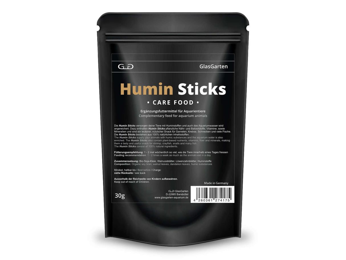GlasGarten Humin Sticks – Huminstoff-Futter für Garnelen