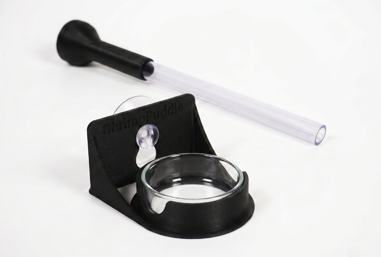 ShrimpPuddle Futter-Station Pro Bundle Scheibenvariante – Glas-Futterstelle