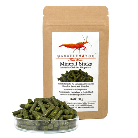 GARNELEN4YOU Mineral Sticks 30g – Mineralfutter für Garnelen